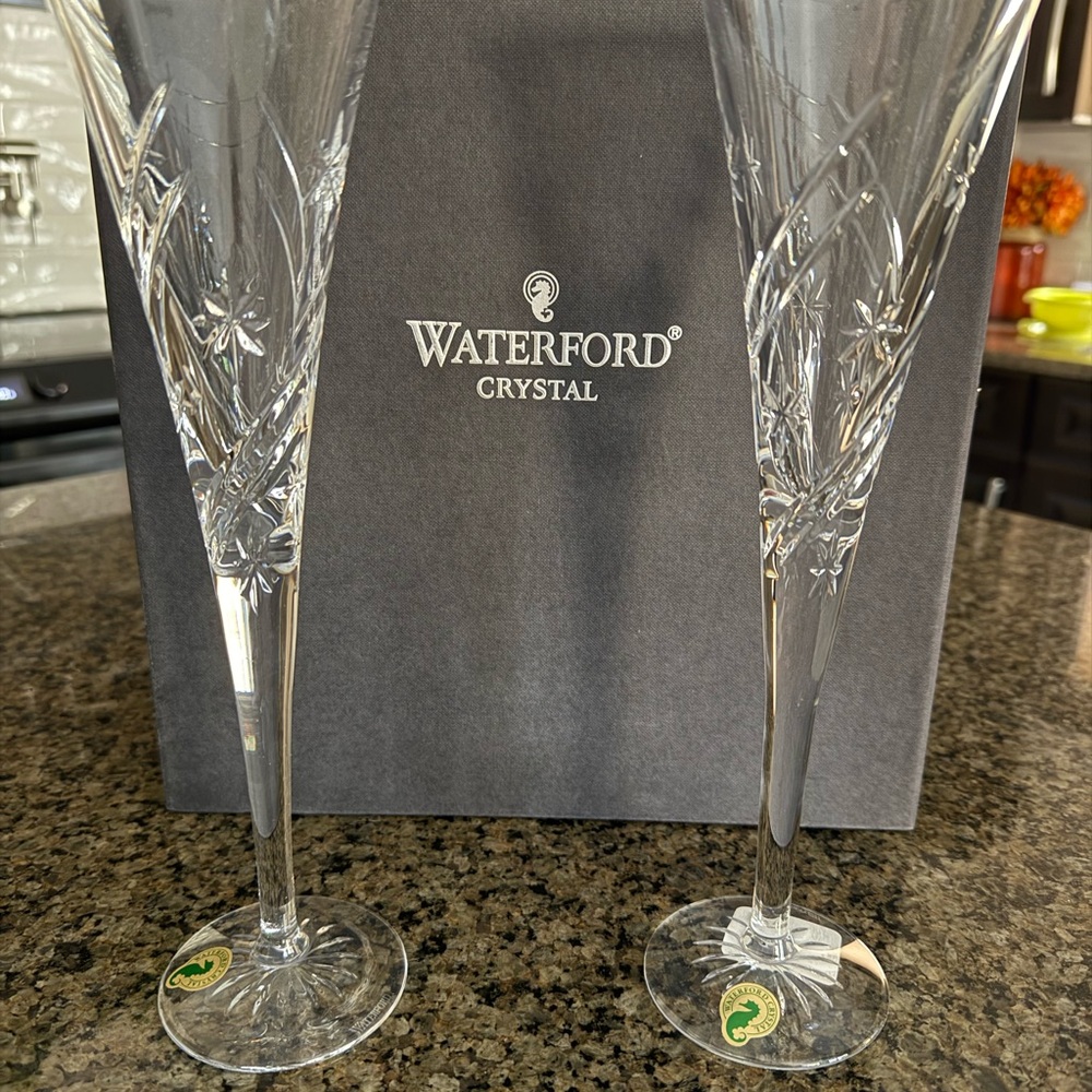 Waterford Crystal champagne flutes from the Celebration Collection